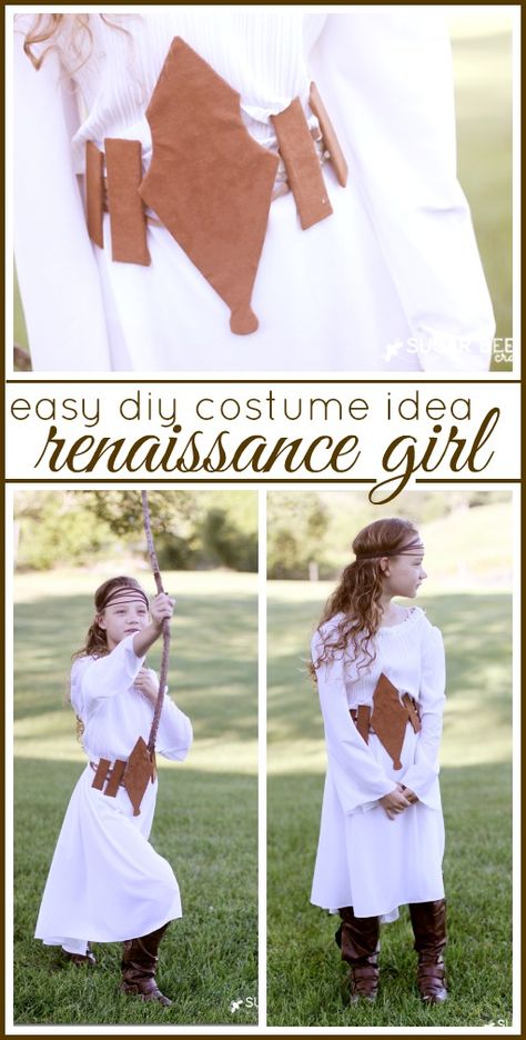 love this tutorial for a diy costume belt, to make a simple renaissance girl costume - - Sugar Bee Crafts Easy Diy Midevil Costumes, Diy Midevil Costume, Midevil Costumes, Girls Medieval Costume, Medieval Costume Diy, Diy Girls Costumes, Belt Tutorial, Costume Ideas For Kids, Medieval Tunic