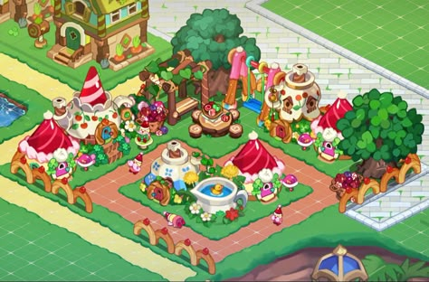 Crk Houses Layout, Cookie Run Kingdom Cottagecore, Cookie Run Kingdom House Layout, Cookie Run Kingdom Village Ideas, Cookie Run Kingdom Layout Ideas Simple, Crk Kingdom Layout Ideas Hollyberry, Cookie Run Kingdom Jellybean Farm Layout, Cookie Run Kingdom Build Ideas, Crk Kingdom Layout Ideas Cute