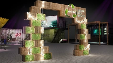 Dubai Municipality The 3`Rs Workshop (UAE 2019) :: Behance Event Entrance Arch Design, Event Entrance Arch, Entrance Arch, Event Entrance, Entrance Gates Design, Stage Set Design, Plant Seedlings, Stage Set, Eco Design