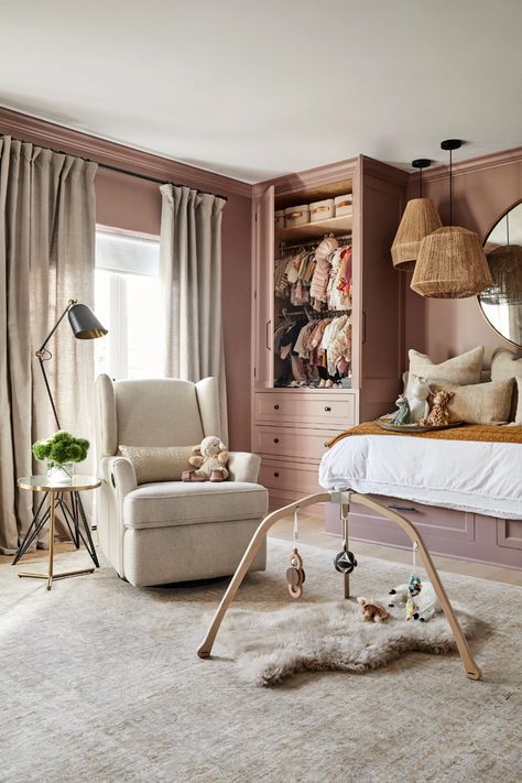 Inside Shay Mitchell’s Reimagined L.A. Oasis | Architectural Digest: Farrow & Ball’s Sulking Room Pink Mtv Cribs, Shay Mitchell, Daughters Room, Nursery Design, Architectural Digest, Elle Decor, The Room, Girl Room, Girls Bedroom