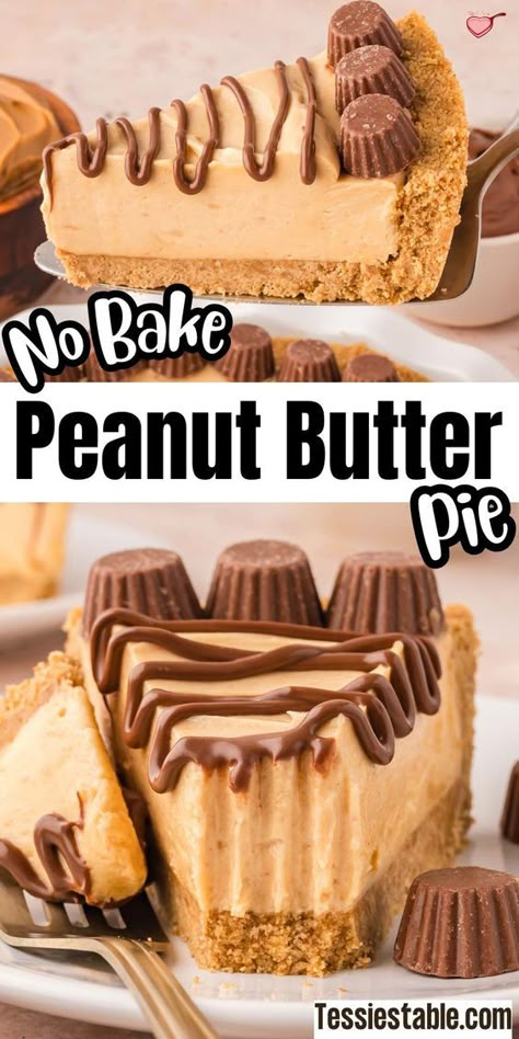 This creamy Peanut Butter Pie is a perfect treat for peanut butter lovers! Made with simple ingredients, it’s quick to whip up and ideal for any occasion. Click to get the recipe and start making this delicious dessert today! #PeanutButterPie #NoBakeDessert #EasyRecipes #QuickDesserts #PeanutButterLovers #PieRecipe Reeses Peanut Butter Pie Recipe, Reese Peanut Butter Pie, Peanut Butter Pie Recipe No Bake, Peanut Pie, No Bake Peanut Butter Pie, Easy Peanut Butter Pie, Peanut Butter Dessert Recipes, Ranch Casserole, Peanut Butter No Bake