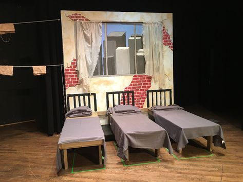 Annie Play Set Design, Annie Orphanage Set Design, Annie The Musical Set Design, Annie Jr Musical Set Design, Peter Pan Jr Set Design, Annie Set Design Ideas, Annie Jr Set, Annie Jr Set Design, Annie Set Design