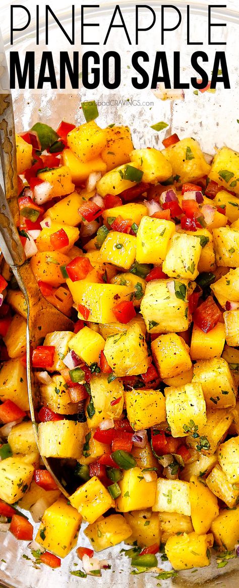 Salsa Pineapple, Pepper Ideas, Make Ahead Appetizer, Pineapple Mango Salsa, Mango Pineapple Salsa, Tacos Chicken, Cravings Recipes, Pineapple Salsa Recipe, Tailgating Food