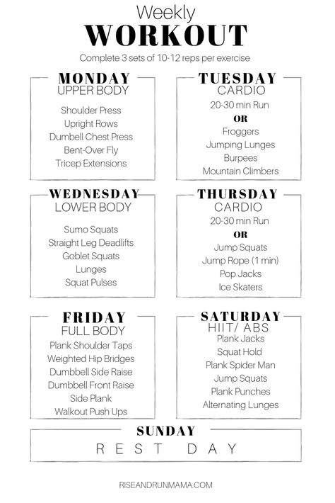 Week Routine Workout, Weekly Workout Routines At Home, Full Week Workout Plan At Home, Exercise Weekly Plan, Fitness Schedule Weekly, Workouts Weekly Schedule, Gym Week Plan, Basic Workout Plan, Home Workout Schedule For Women