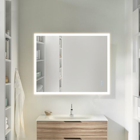 Led Lights Wall, Glam Bathroom, Modern Contemporary Bathroom, Lighted Vanity, Lighted Wall Mirror, Mirror Installation, Backlit Mirror, Lighted Vanity Mirror, Mirror With Led Lights