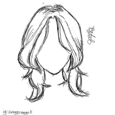 Hair Hair Outline Drawing, How To Draw Hair Easy, Anime Hair Sketch, Hair Sketch Tutorial, Hair Base Drawing Female, Anime Hair Tutorial, Hair Base Drawing, Bangs Drawing, Hair References Drawing