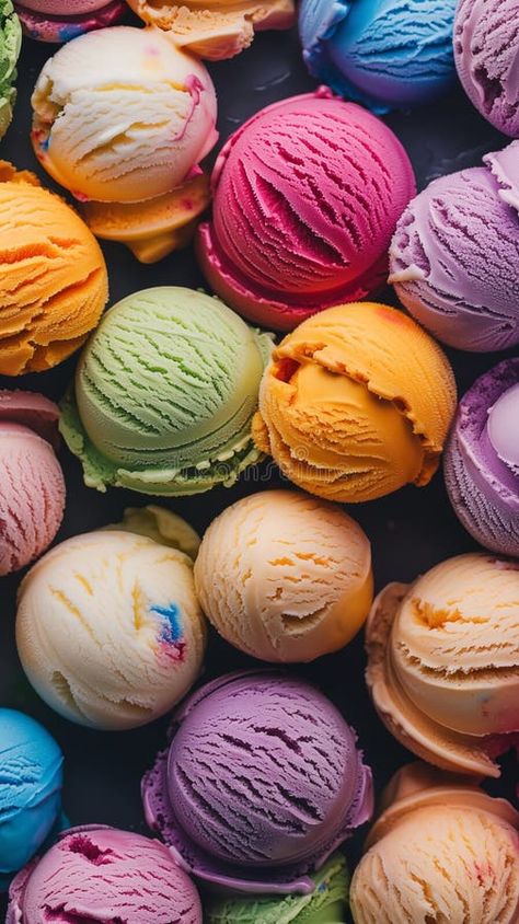 Colorful ice cream scoops in various flavors background royalty free stock image Ice Cream Reference, Ice Cream Background, Paige Halliwell, Ice Lollies, Colourful Wallpaper, Colorful Ice Cream, Ice Cream Scoops, Design Restaurant, Ice Lolly