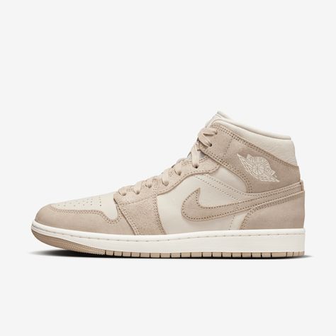 Tan Jordan 1 Outfit Women, Trendy Jordans For Women, Shoes Jordan Women's, Neutral Jordans, Cute Nike Shoes For Women, Jordan 1s Women, Shoes For Teenage Girl, Women Air Jordans