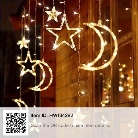 Outdoor Christmas Garland, Star Window, Backyard Tent, Dream Bedroom Inspiration, Star String Lights, Spot Design, Icicle Lights, Star And Moon, Led Fairy Lights