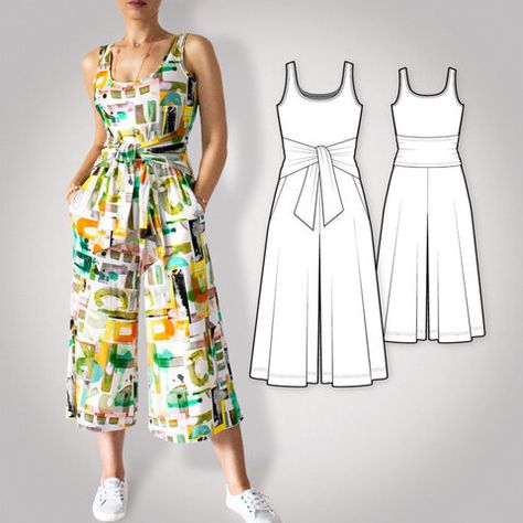 Fancy Tie, Jumpsuit Pattern Sewing, Plus Size Sewing, Overall Jumpsuit, Romper Pattern, Jumpsuit Pattern, Diy Sewing Clothes, Dress Sewing Patterns, Summer Trends