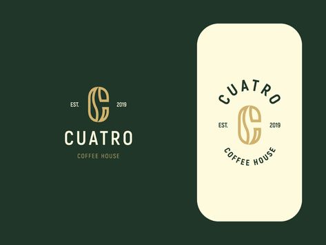 Cuatro Coffee House by Elif Kameşoğlu for Elbu on Dribbble Cafe Logos, Logo Design Coffee, Coffee House Design, Coffee Shop Logo Design, Coffee Shop Logo, Shop Logo Design, Coffee Logo, Cafe Logo, Unique Logo Design