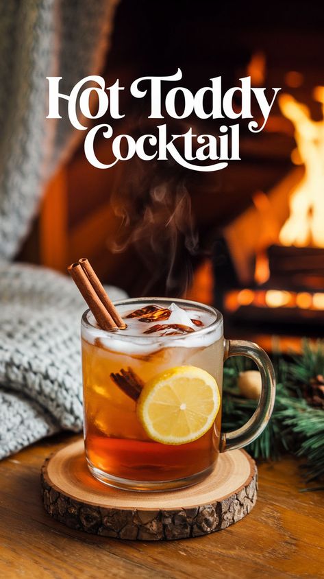 "Warm up your winter nights with this delightful Hot Toddy Cocktail Recipe! Perfect for chilly evenings, this cozy drink combines soothing herbal flavors with a touch of sweetness, making it an ideal choice for comfort. Discover the perfect blend of warmth and flavor in this classic winter cocktail. Sip on this comforting beverage and embrace the season with our easy Hot Toddy Recipe, your go-to for warm cocktails and herbal cocktails. Enjoy the ultimate cozy experience!" Slow Cooker Hot Toddy Recipe, Hot Tottie Recipe, Hot Toddy Recipe Whiskey, Herbal Cocktails, Spiced Cider Mix, Christmas Hot Drinks, Easy Winter Cocktails, Hot Toddy Cocktail, Hot Toddy Recipe