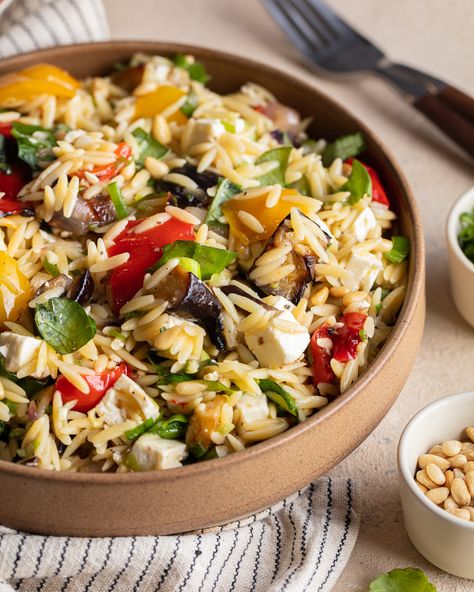 Roasted Vegetables Orzo Salad, Ina Garden Orzo With Roasted Vegetables, Grilled Vegetable Orzo Pasta Salad, Orzo Roasted Vegetable Salad, Orzo Salad With Roasted Vegetables, Ina Garten Orzo With Roasted Vegetables, Orzo And Roasted Vegetables, Orzo Roasted Vegetables, Roasted Veg Orzo Salad