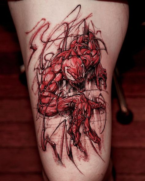 Carnage Tattoo, Baby Owl Tattoos, Steve Butcher Tattoo, Venom Tattoo, Joker Tattoo Design, Pocket Watch Tattoos, Avengers Tattoo, Inner Bicep Tattoo, Hyper Realistic Tattoo