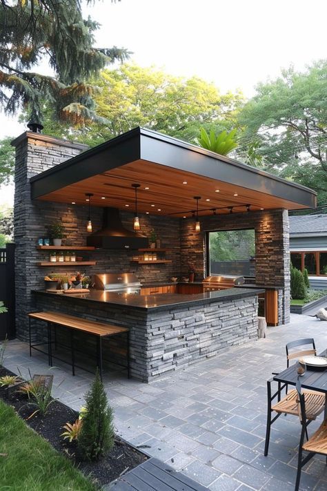 Alfresco Kitchen, Outdoor Storage Ideas, Creative Storage Ideas, Rooftop Patio Design, Grilling Essentials, Outdoor Cooking Spaces, Outdoor Bbq Area, Modern Outdoor Kitchen, Outdoor Fireplace Designs