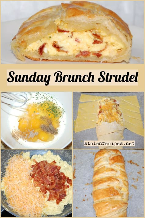 Bacon Egg And Cheese Biscuit Braid, Bacon Egg And Cheese Toaster Strudel, Breakfast With Puff Pastry Sheets, Puffed Pastry Breakfast Recipes, Phyllo Dough Breakfast Recipes, Breakfast Puff Pastry Recipes, Breakfast You Can Freeze, Gastric Bypass Meals, Puff Pastry Bacon