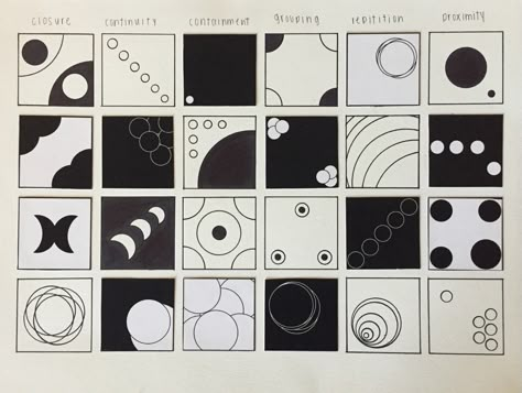 Design Principles Repetition, Gestalt Proximity Examples, Gestalt Law Of Proximity Examples, Unity Principle Of Design Artworks, Gestalts Principle, Common Region Gestalt Design, Gestalts Law, Continuation Gestalt Design, Scale Design Principle