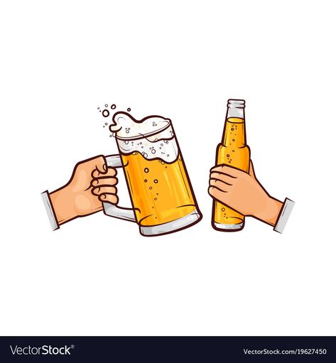 Beer Cartoon, Beer Images, Cool Beer, Man Hands, Beer Day, Beer Cup, Architecture Graphics, Cartoon People, Hands Holding