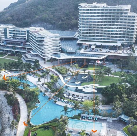 Gallery of JW Marriott Hotel Sanya Dadonghai Bay / W&R Group - 6 Waterfront Hotel Architecture, Hotel Landscape Design Plan, Resort Masterplan, Resort Hotel Design, Resort Design Plan, Architecture Photography Buildings, Hotel Design Architecture, Hotel Landscape, Winter Resort