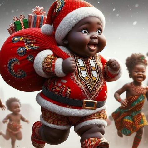 Pro Black Art, Merry Christmas Gif, Merry Christmas Pictures, Street Fighter Art, Black Santa, Cute Funny Babies, Beautiful Black Babies, Black Image, Art Gallery Wallpaper