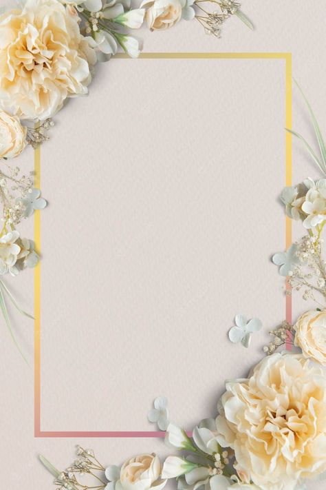 Premium PSD | Blank blooming floral frame design Flowers Frame Design, Frame Flower Design, Wedding Frame Design, Floral Frame Design, Yellow Wedding Invitations, Purple Invitations, Background Wedding, Wedding Invitation Background, Floral Mirror