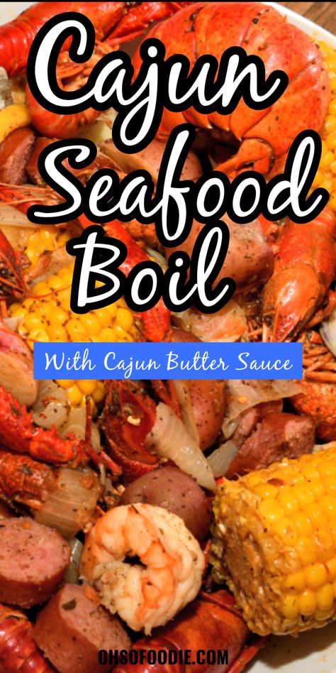 Cajun Seafood Boil Recipe Crawfish Crab And Shrimp Boil, Seafood Boil With Crawfish, How To Seafood Boil, Cajun Shrimp Boil In Oven, Small Seafood Boil Recipes, How To Cook Crawfish Boil, How To Make Shrimp Boil, Cajun Crab Boil Sauce, Non Spicy Seafood Boil