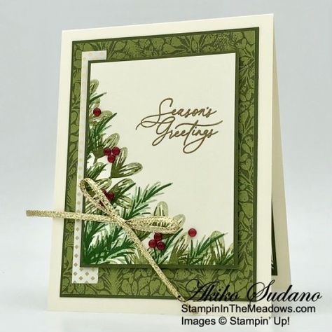 Stampin’ Up! Projects by Inkin’ Krew Featured Stampers – Stamp With Amy K Seasons Greetings Card, Stampin Up Project, Beautiful Christmas Cards, Stampin Up Christmas Cards, Stampin Up Christmas, Christmas Cards To Make, Some Cards, The Meadows, Pretty Cards