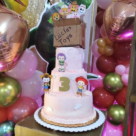 Pink Toy Story Cake, Toy Story Birthday Cake Girl, Pink Toy Story Party, Toy Story Birthday Cake, Girl Birthday Cupcakes, Pink Toy, Toy Story Baby, Cake Girl, Toy Story Theme