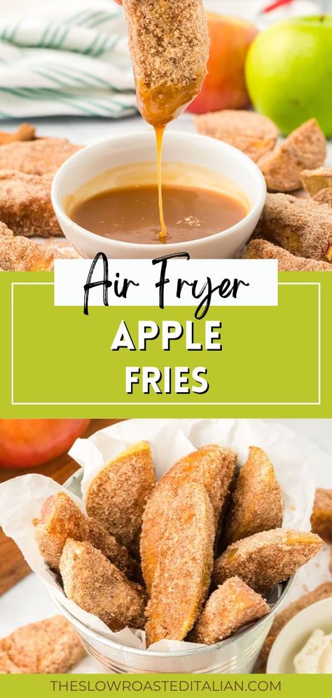 Airfryer Apple Fries, Oven Apple Wedges Fries, Easy Sweet Treats Air Fryer, Air Fryer Apple Cinnamon Slices, Fried Apples Air Fryer, Apple Slices Air Fryer, Oven Apple Wedge Fries, Fried Apples In Air Fryer, Fried Apple Wedges