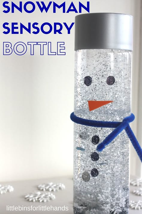 Snowman Sensory Bottle Melting Snowman Winter Activity Calm Down Bottle, Discovery Bottles, Snowmen Activities, Sensory Bottle, Winter Activities For Kids, Sensory Bottles, Winter Preschool, Winter Crafts For Kids, Thanksgiving Activities