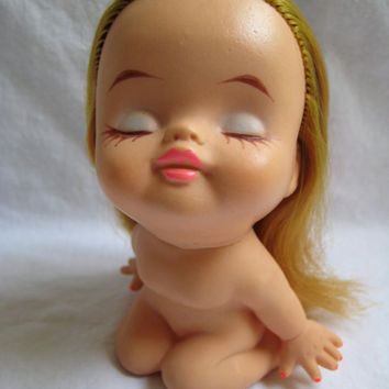 Vintage Blonde, Creepy Toys, Hair Clean, Pose Dolls, Nursery Toys, Kewpie Dolls, Plastic Doll, Living Dolls, Closed Eyes