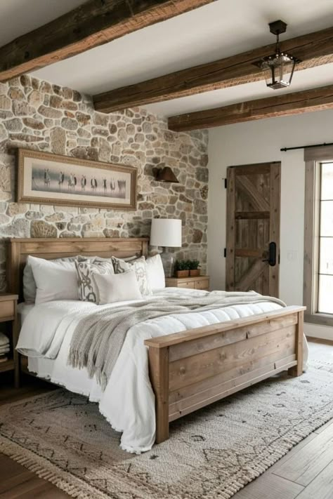 Lake House Bedroom Ideas, Rustic Farmhouse Bedroom, Lake House Bedroom, House Bedroom Ideas, Farmhouse Bedroom Decor Ideas, Modern Farmhouse Bedroom, French Country Bedrooms, Farmhouse Bedroom Decor, Country Bedroom