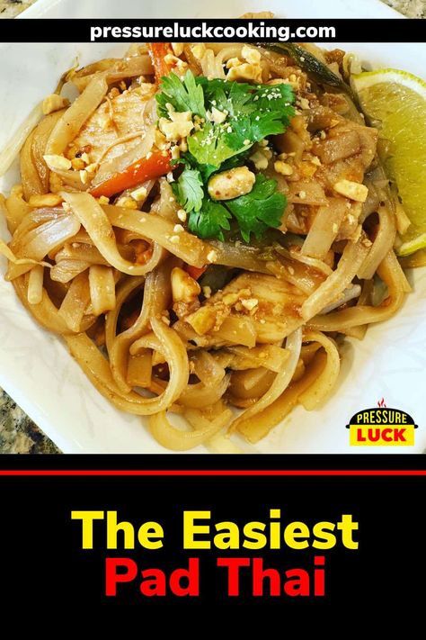 Jeffrey Eisner, Thai Recipes Noodles, Pressure Luck, Tofu Chicken, Chicken Pad Thai, Pad Thai Sauce, Instant Pot Pasta Recipe, Potato Pasta, Pad Thai Recipe