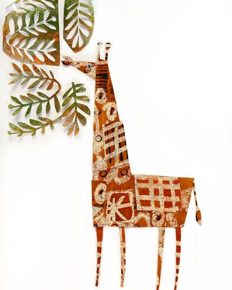 I was thinking about what to post this evening, but because I have been working on some different things that I can’t really show yet, I… Giraffe Collage, Wax Resist Art, Africa Illustration, Steal Like An Artist, Messy Desk, Collage Work, Jr Art, Wax Resist, Illustration Creative