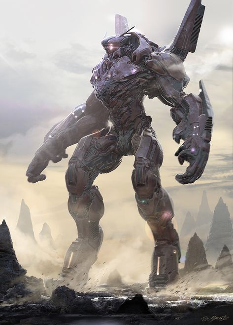 BIG ROBOT Canceled Project, Jerad Marantz on ArtStation at https://www.artstation.com/artwork/XBA2w0 Robot Kaiju, Futuristic Robot Concept Art, Robots Concept Art, Jerad Marantz, Robot Battle, Big Robot, Sci Fi Robot, Pacific Rim Jaeger, Battle Robots