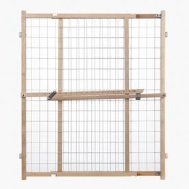 North States Industries, Inc. Extra-Wide Wire Mesh 50-in x 32-in Natural Wood Child Safety Gate