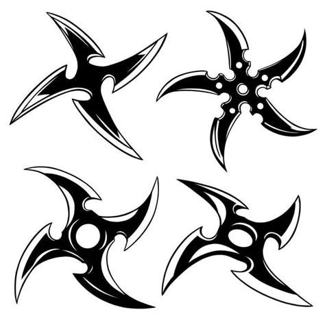 Y2k Stars Tattoo, Shuriken Tattoo, Ninja Star Tattoo, Blackwork Tattoo Design Drawings, Ninja Tattoo, Grunge Tattoo, Tattoo Style Drawings, Tattoo Portfolio, Tattoo Project