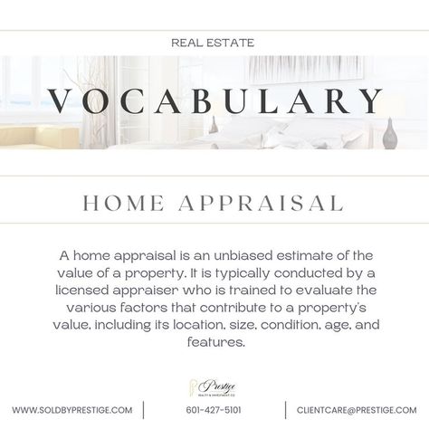 Real Estate Vocabulary, Real Estate Exam, Home Appraisal, Realtor Marketing, Real Estate Tips, Media Content, Marketing Materials, Social Media Content, Real Estate Marketing