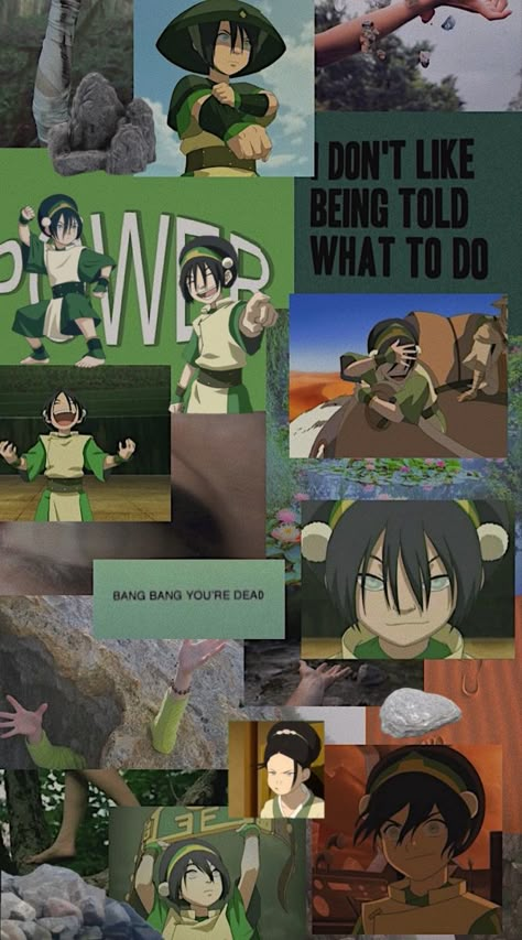 #toph #tophbeifong #atla #avatar #thelastairbender #avatarthelastairbender #green #wallpaper #aesthetic #earthbender #collage #moodboard #iphone #background #wallpaper #ipad #homescreen #lockscreen #ios14 Atla Toph Aesthetic, Aesthetic Atla Wallpaper, Toph Beifong Wallpaper Iphone, Toph Wallpapers Aesthetic, Avatar The Last Airbender Toph Wallpaper, Atla Lockscreens, Toph Wallpapers Avatar, Atla Wallpaper Aesthetic, Toph Wallpapers