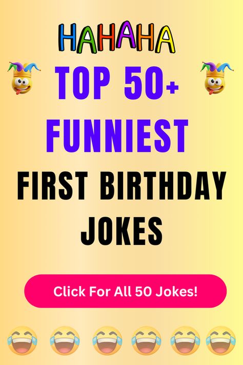 Check Out The Top 50+ Funny First Birthday Jokes And Puns. Click For All 50+ Hilarious First Birthday Jokes! Birthday Dad Jokes, Funny First Birthday, Berry Puns, Jokes And Puns, Birthday Puns, Birthday Jokes, Birthday Pins, Dad Jokes Funny, Birthday Cards For Women