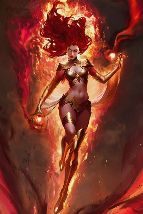 Original picture credit: Marvel Database. #ai Intense Drawings, Element Woman Dc, Phoenix Superhero, Phoenix And Scarlet Witch, Black Superwoman, Evil Sonic, Xmen Phoenix Art, Goddess Of Fire Fantasy Art, Sketch Woman