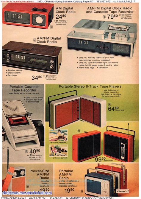 1973 JCPenney Spring Summer Catalog, Page 517 - Catalogs & Wishbooks Vintage Catalog Pages, 70s Catalog, 1970s Advertisements, Cassette Tape Recorder, Vintage Catalog, Sears Catalog, Retro Future, Vintage Apple, Old Magazines