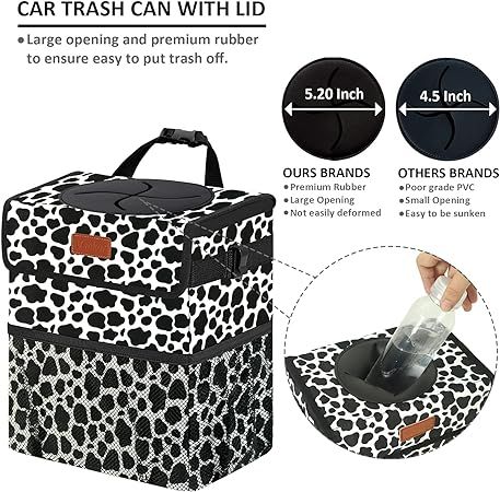 A cute trash can that conceals the trash and comes in many different patterns! Car Cute, Car Garbage, Car Trash Can, Car Trash Bag, Trash Can For Car, Car Trash, Large Cars, Waterproof Car, Trash Bag