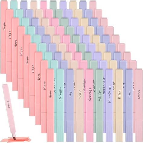 Amazon.com : Qeeenar 100 Pcs Bible Highlighters with Soft Cute Aesthetic No Bleed Inspirational Highlighter Chisel Tip Pastel 10 Assorted Color Marker for School Bible Study Journaling Supplies(Soft Color) : Office Products Bible Highlighters, Bible Study Journaling, Color Office, Bible Bag, Journaling Supplies, Highlighters Markers, Bible Study Journal, Soft Cute, Coloring Markers