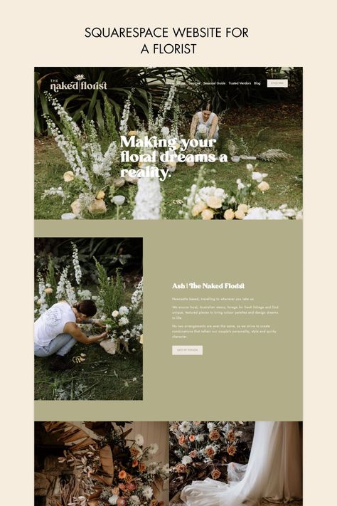 Florist Website Design Inspiration, Florist Website Design, Floral Website, Florist Website, Florist Business, Wix Web Design, Newcastle Australia, Squarespace Template, Wix Website Templates