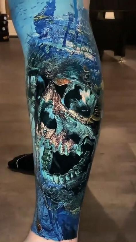 Pirate Skull Tattoos, Underwater Tattoo, Realism Tattoos, Bright Tattoos, Artists Studios, Pirate Tattoo, Realistic Tattoo Sleeve, Men Tattoos Arm Sleeve, Wicked Tattoos