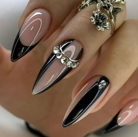 the most luxurious nails salons on Ibiza | christmasnails | holydaynails | nightoutnails | blacknails | sparklenails | diamondsnails | trendynailsblack | hailybiebernails | blacknailartsimple | blacknailsdesignssimple | prettyblacknailsdesigns | uniqueblacknails | feathernails | nailartblack | insponailsblack | blacknailsideas | nailartblack | blacknailsinspiration | blacknailsnspirationshort | blacknailsinspirationlong | blacknailsinspirationnailart | blacknailinspirationalmond | blacknails Black Nails With Diamonds Rhinestones, Luxurious Nails, Long Acrylic Nail Designs, Nails Design With Rhinestones, Nail Art Designs Videos, Pink Nail, Diamond Nails, Elegant Nails, Luxury Nails