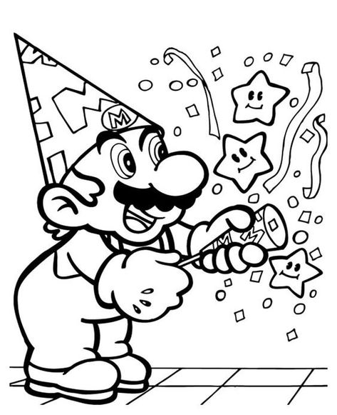 Fun Mario coloring pages for your little one. They are free and easy to print. The collection is varied with different skill levels Super Mario Happy Birthday Images, Mario Birthday Coloring Pages, Super Mario Bros Party Ideas, Mario Und Luigi, Mario Coloring, Super Mario Coloring Pages, Super Mario Bros Birthday Party, Super Mario Bros Party, Mario Bros Birthday