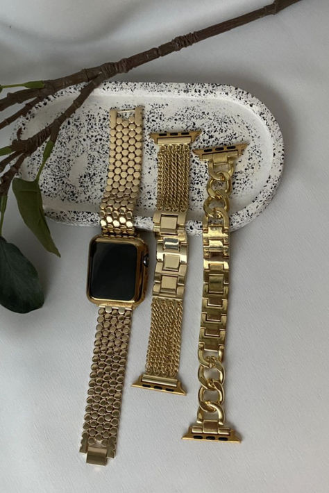 Anne Klein Apple Watch Fashion Band is a high-quality option that is as functional as it is stylish. Made of durable, gold-plated links with black enamel accents, it’s a wonderful complement to your existing wearable device Aesthetic Band, Apple Watch Fashion, Ladies Dress Watches, Band Fits, Watch Fashion, Luxury Aesthetic, Wearable Device, Watch Accessories, Cute Fits