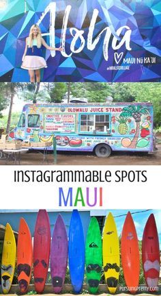 TRAVEL -The most Instagrammable places in Maui, Hawaii. Instagram photography you can't miss on vacation! Photos In Hawaii, Hawaii Instagram, Maui Hawaii Vacation, Hawaii Holiday, Hawaii Destinations, Hawaii Travel Guide, Trip To Maui, Hawaii Photography, Maui Travel